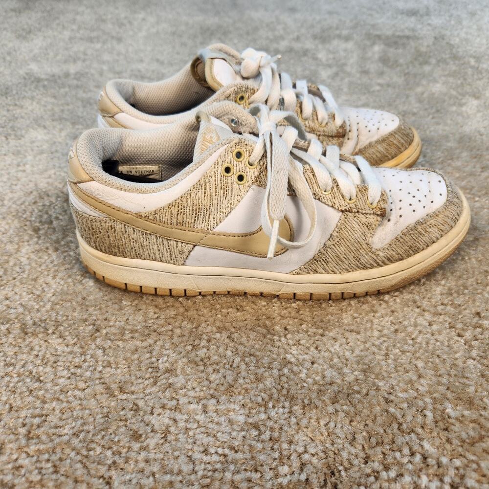 Vintage Nike Dunk Low Oatmeal Linen Womens Size 7 309324-221 - Picture 4 of 10